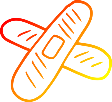 Bir insan tarafından çizilmiş bir karikatürün sıcak gradyan çizimi