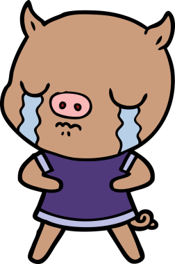 Bir insan tarafından çizilmiş domuz ağlaması.