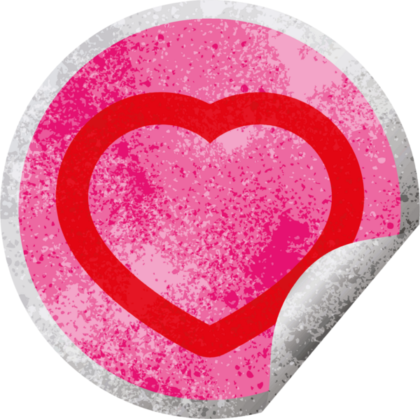 kalp grafik vektörü dairesel soyma etiketi bir insan tarafından çizilmiş