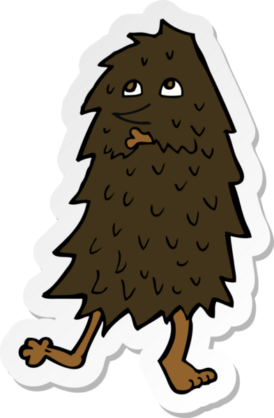 Bir insan tarafından çizilmiş karikatür canavarının çıkartması.