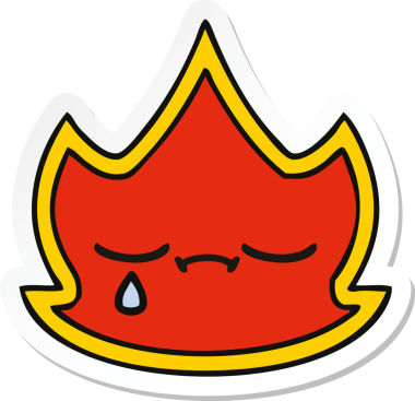 Bir insan tarafından çizilmiş şirin bir çizgi film çıkartması.