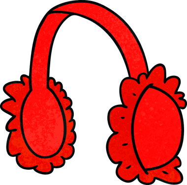 Bir insan tarafından çizilmiş pembe kulaklık karalamaları.