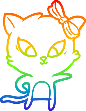 gökkuşağı gradyanı çizimi bir insan tarafından çizilmiş çizgi film kedisi