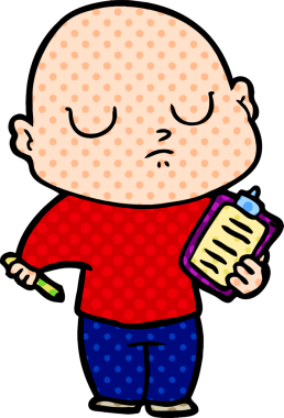 bir insan tarafından çizilmiş kel bir adam.