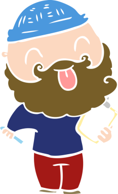 Bir insan tarafından çizilmiş sakallı bir adam.