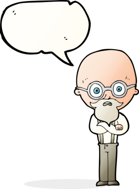 Bir insan tarafından çizilen konuşma baloncuğuyla yaşlı bir adamı sinirlendiren çizgi film.