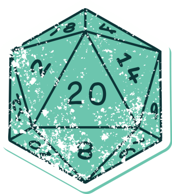 bir insan tarafından çizilmiş d20 zarının sembolik depresif dövme şekli