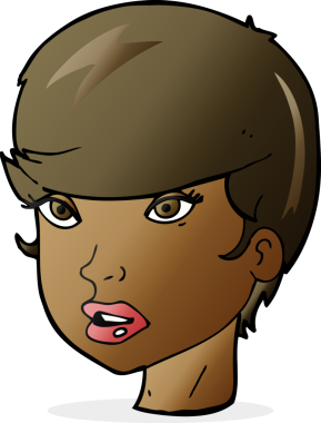 Bir insan tarafından çizilmiş güzel kadın yüzü.