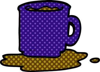 Bir insan tarafından çizilmiş karalama kahve kupası.