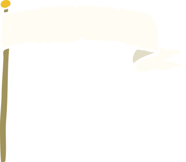 Bir insan tarafından çizilmiş beyaz bayrak sallayan karikatür.