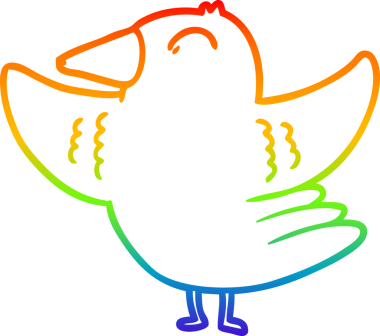 gökkuşağı gradyan çizgi çizimi bir insan tarafından çizilmiş kanatlar