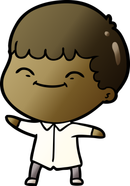 Bir insan tarafından çizilmiş mutlu çocuk çizgi filmi.