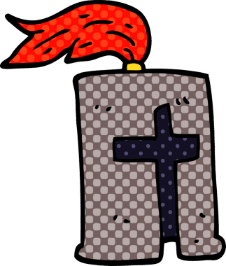 Bir insan tarafından çizilmiş karalama şövalyeleri miğferi.