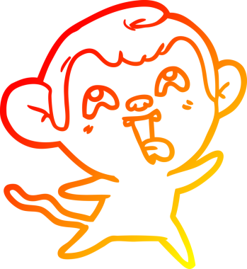 İnsan tarafından çizilmiş çılgın bir çizgi maymunun sıcak çizgi çizimi