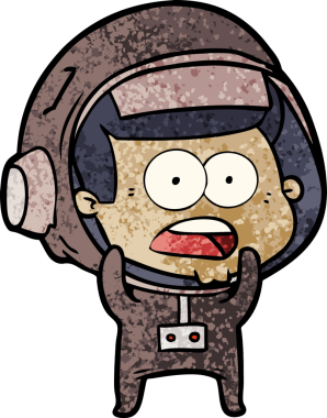 Karikatür bir insan tarafından çizilen astronotu şaşırttı.