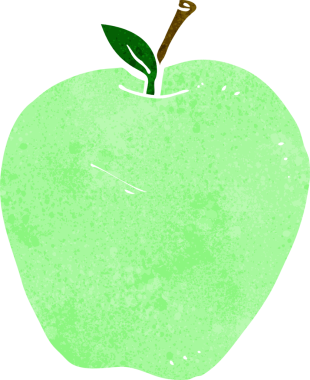 bir insan tarafından çizilmiş elma karikatürü