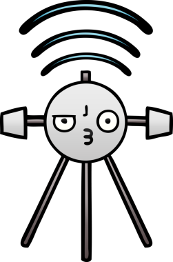 Bir insan tarafından çizilmiş bir uydunun eğimli gölgeli karikatürü