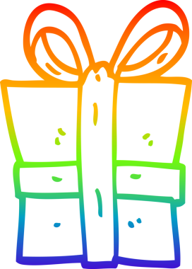 gökkuşağı gradyanı bir insan tarafından çizilmiş bir çizgi film hediyesinin çizimi