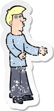 Bir insan tarafından çizilmiş garip bir çizgi filmin gerilimli çıkartması.