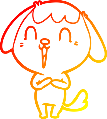 Bir insan tarafından çizilmiş sevimli bir köpeğin sıcak çizgi çizgisi.