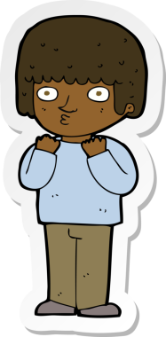 Bir insan tarafından çizilmiş bir karikatür çıkartması.