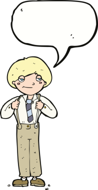 Bir insan tarafından çizilmiş konuşma balonlu diş teli takan çizgi film adamı.