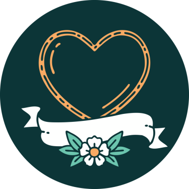 Bir insan tarafından çizilmiş kalp ve bayrağın ikonik dövme şekli