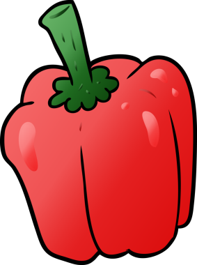 bir insan tarafından çizilmiş taze organik biber karikatürü