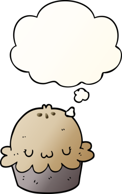 Düşünce baloncuklu tatlı çizgi film turtası bir insan tarafından çizilmiş.