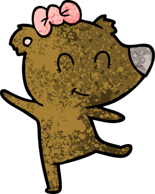 Bir insan tarafından çizilmiş dişi ayı çizgi filmi.