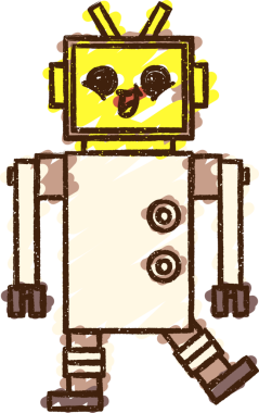 Bir insan tarafından çizilen robot tebeşiri.