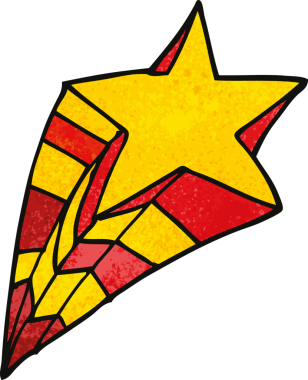 Bir insan tarafından çizilmiş dekoratif yıldız ögesi