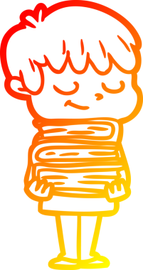 Bir insan tarafından çizilen mutlu bir çocuğun sıcak çizgi çizimi.