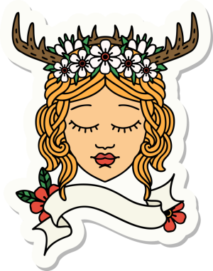 Bir insan tarafından çizilmiş insan bir Druid çıkartması.