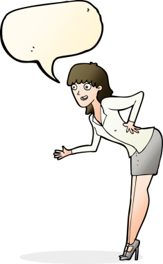 Bir insan tarafından çizilmiş bir konuşma balonuyla açıklama yapan bir iş kadını.