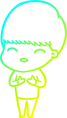 Bir insan tarafından çizilmiş mutlu çizgi film çocuğu çizimi.