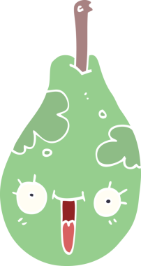 Bir insan tarafından çizilmiş taze armut.