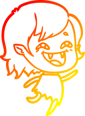 Bir insan tarafından çizilmiş gülen vampir kız çizgi filmi.