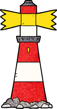 bir insan tarafından çizilmiş karikatür deniz feneri