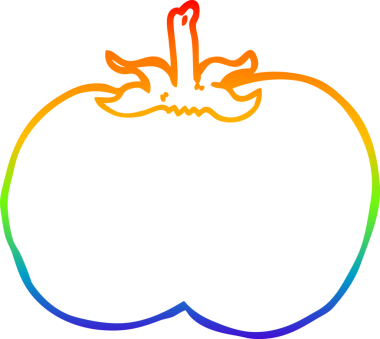 gökkuşağı gradyanı bir insan tarafından çizilmiş bir domates çizgi çizimi