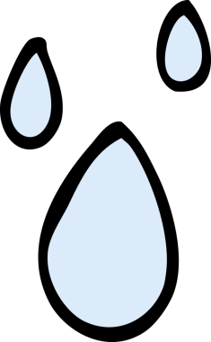 Bir insan tarafından çizilmiş karikatür su damlaları