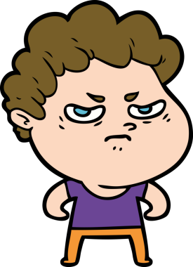 Bir insan tarafından çizilmiş kızgın bir adam.