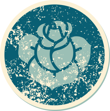 Bir insan tarafından çizilmiş bir çiçeğin sembolik dövmesi.