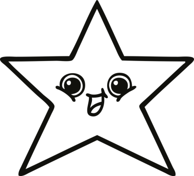 Bir insan tarafından çizilmiş altın yıldızın çizgi çizimi.