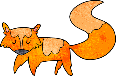 bir insan tarafından çizilmiş tilki çizgi filmi