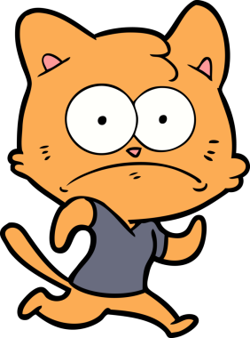 bir insan tarafından çizilmiş sinirli bir kedi.