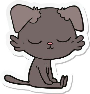 Bir insan tarafından çizilmiş şirin bir köpeğin çıkartması.