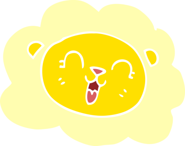 karikatür mutlu aslan bir insan tarafından çizilmiş