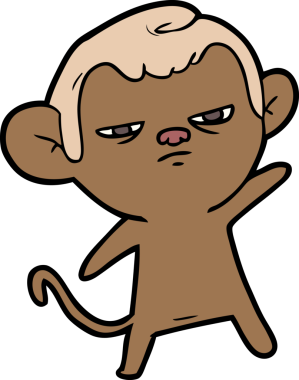 Bir insan tarafından çizilmiş çizgi maymun.