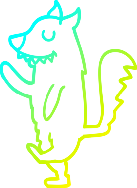 Bir insan tarafından çizilmiş bir tilki çizgi filmi çizimi.